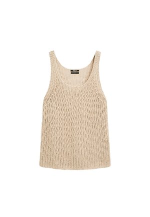 Massimo Dutti ROUND NECK - Top - beige