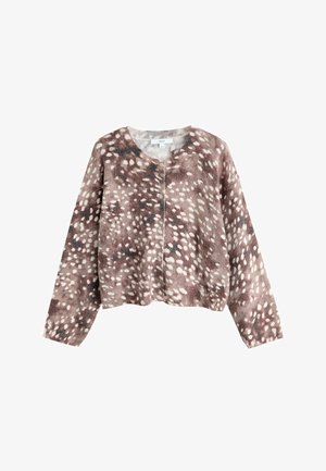 Next, LONG SLEEVE CREW NECK CARDIGAN - Strickjacke - animal print