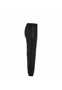 Sorte joggerbukser med en tapered design, elastisk talje, sidelomme med lynlås og ribbede manchetter for en tætsiddende pasform.