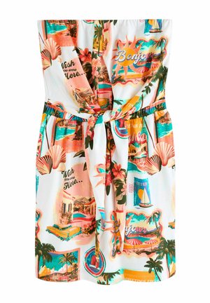 TALL FIT BANDEAU - Jersey dress - pink orange