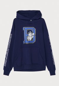 COLLEGE POPOVER BUTTON HOOD - Mikina - navy