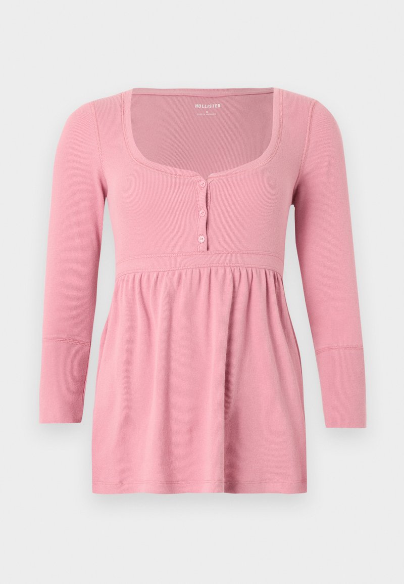 Hollister Co HENLEY TIE BACK BABYDOLL Langarmshirt Pink Zalando hollister-co-henley-tie-back-babydoll-langarmshirt-pink-zalando