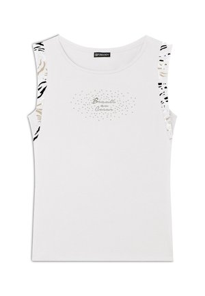 Freddy SENZA MANICHE CON DETTAGLI - Top - white sand zebra animalier