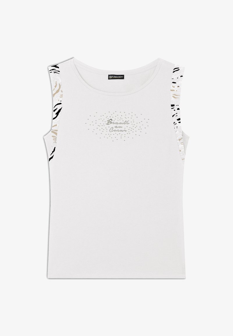 Freddy SENZA MANICHE CON DETTAGLI - Top - white sand zebra animalier