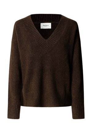 Pepe Jeans, PEPE JEANS JUMPER ASHLEY V NECK - Jersey de punto - trail brown
