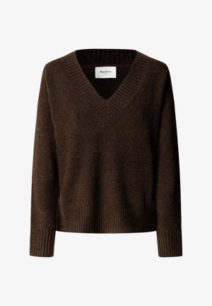 Pepe Jeans, PEPE JEANS JUMPER ASHLEY V NECK - Jersey de punto - trail brown