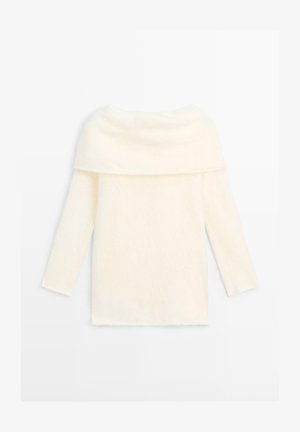 Massimo Dutti SWEATER WITH EXPOSED SHOULDERS - Strickpullover - white