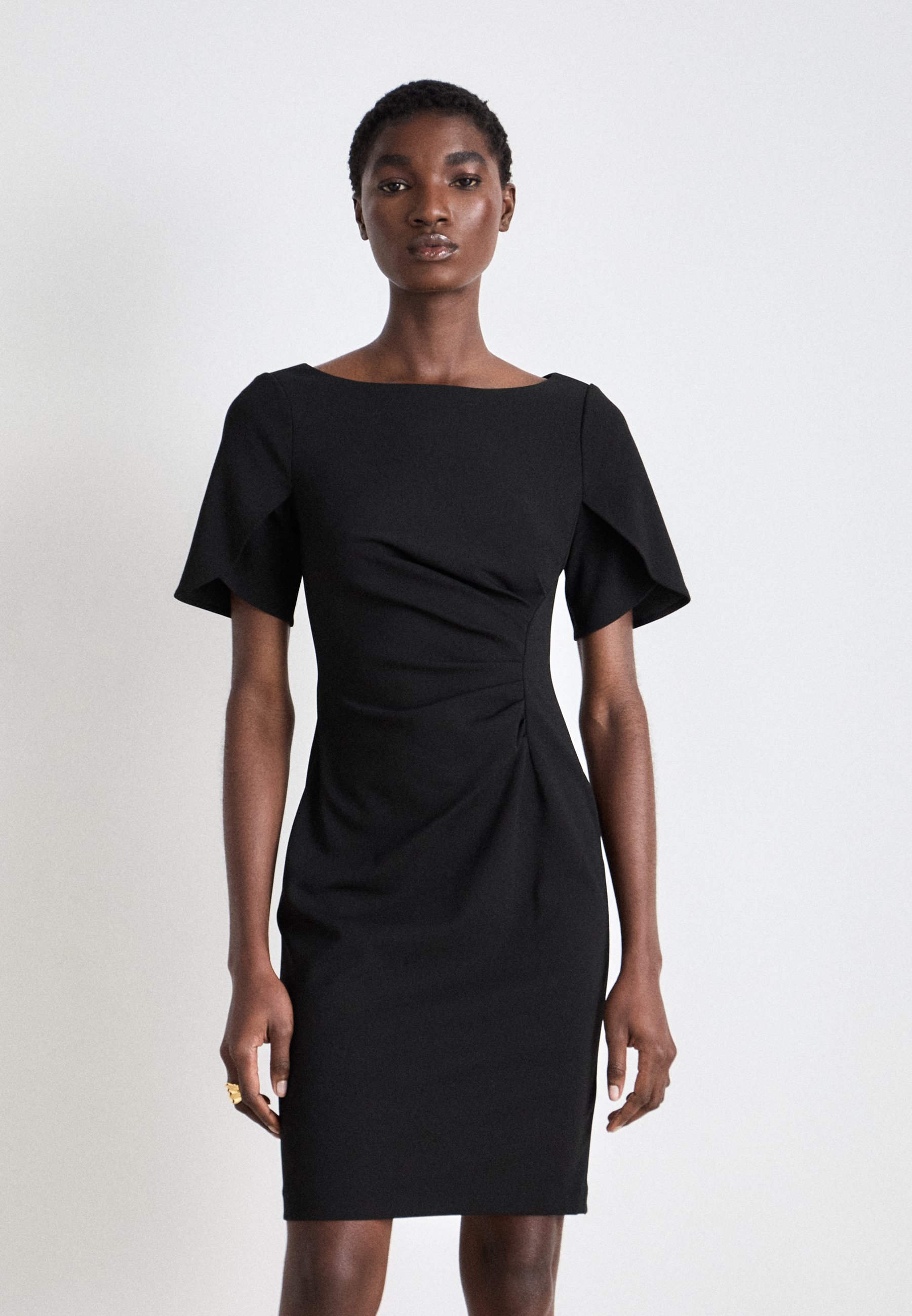 DKNY RUCHED PUFF SLEEVE - Jersey dress - black - Zalando.ie DKNY RUCHED PUFF SLEEVE - Jersey dress - black - Zalando.ie