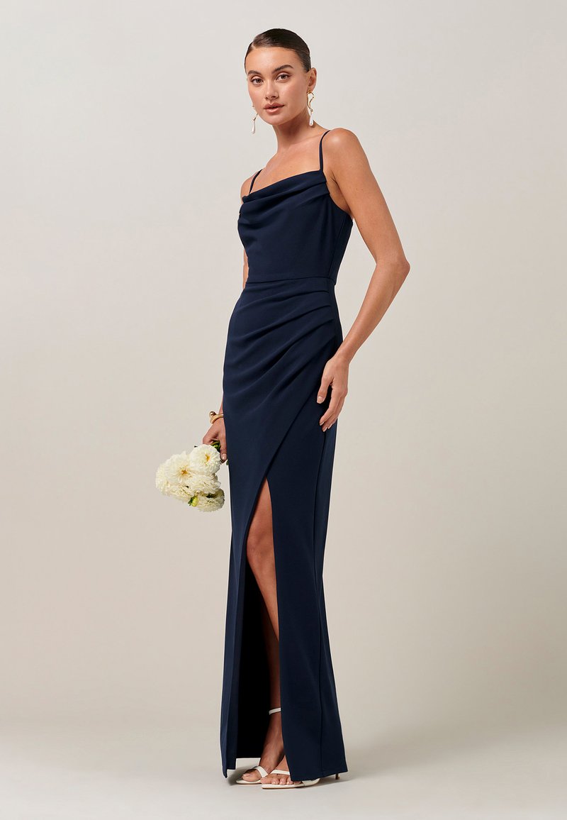 gemma formal high slit satin dress Backless Maxi GEMMA Dress  Silktale