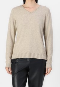 VILA Stickad tröja - beige