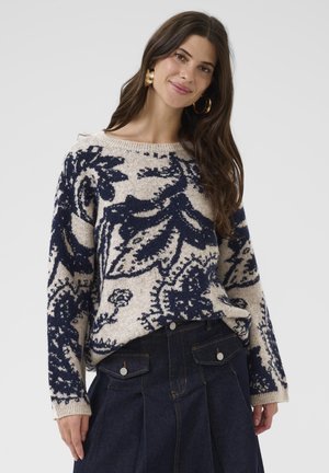 Strickpullover - navy paisley