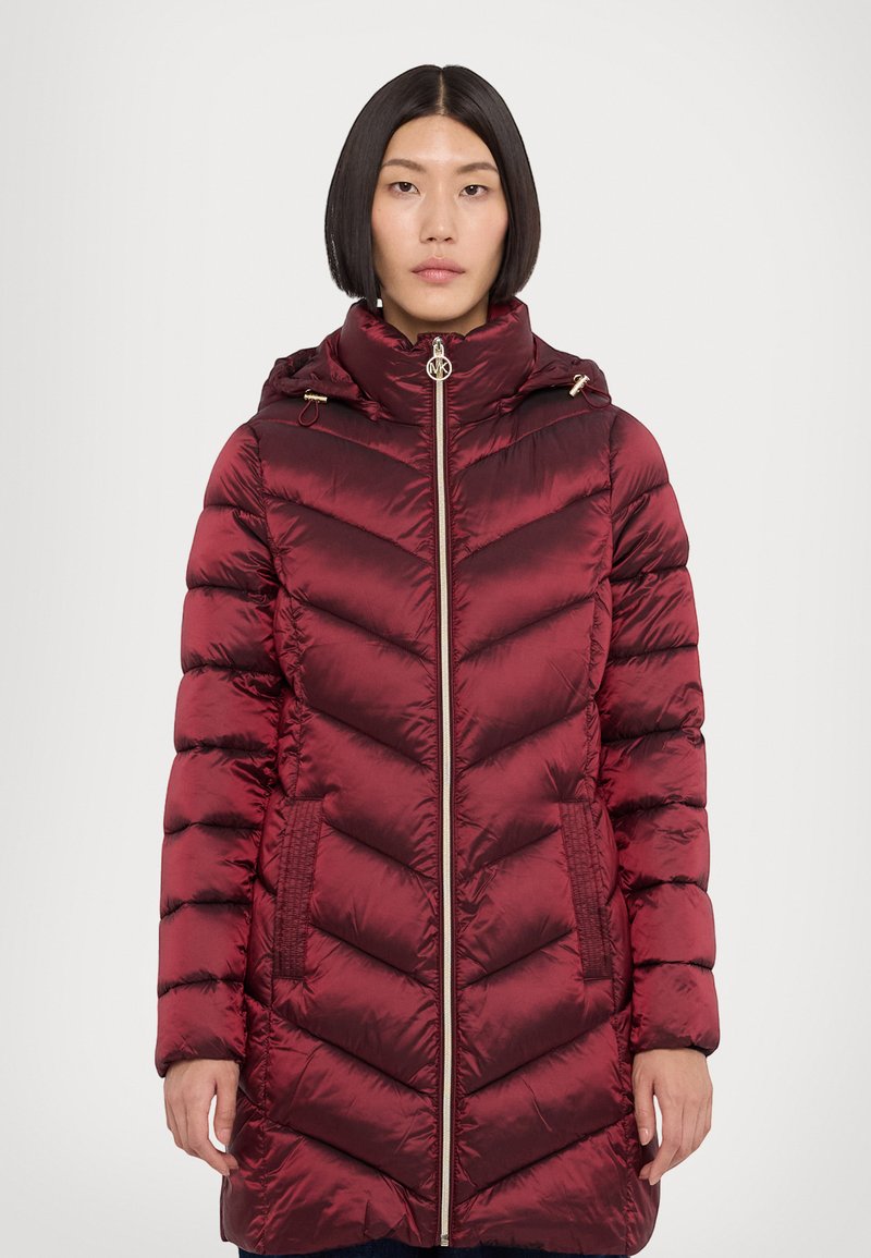 MICHAEL Michael Kors HOODED LONGLINE CHEVRON - Wintermantel - dark red