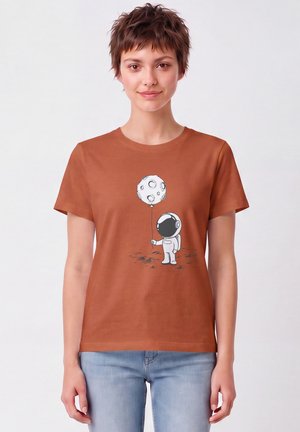 watapparel, KLEINER ASTRONAUT MIT LUFTBALLON - T-shirt print - heritage brown