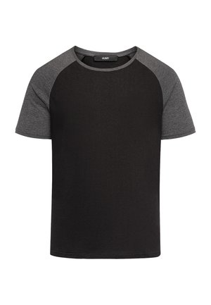 ROUND NECK COLLOR BLOCK A S - Basic T-shirt - schwarz