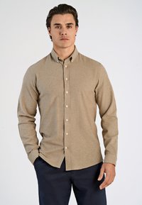 Lindbergh MELANGE BRUSHED SHIRT - Camicia - mid brown