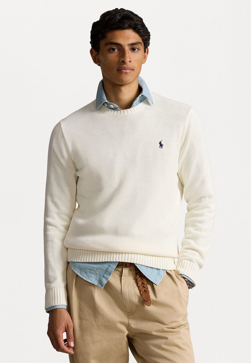 Polo Ralph Lauren COTTON CREWNECK SWEATER - Džemperis - deckwash white