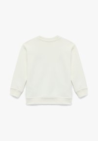 Witte crewneck sweatshirt met lange mouwen, ribgebreide boorden en zoom. Gemaakt van zacht materiaal, met een eenvoudige uitstraling zonder versieringen.