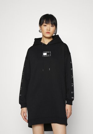 METALLIC HOODIE DRESS - Vestito estivo - black