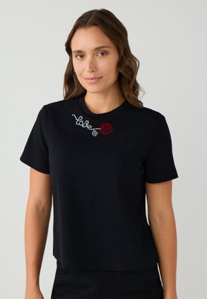 REGULAR FIT CREW NECK  - T-Shirt print - black