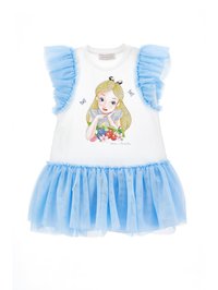 Monnalisa Girls Alice In Wonderland Dress in Blue