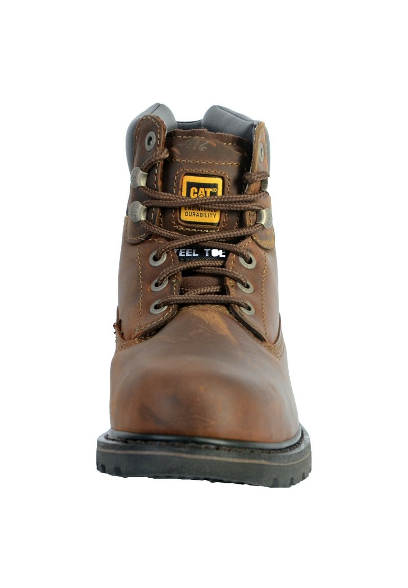 Bottes De Sécurité Caterpillar Homme – Cuir Marron Powerplant Dealer, Embout Acier 200J, HRO SRC