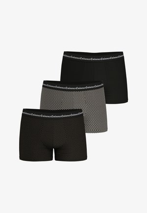 Ensemble de boxers noirs, comprenant deux styles unis et un à motifs avec de petits points. Ceinture élastique avec le logo "Eminence". Tissu doux.