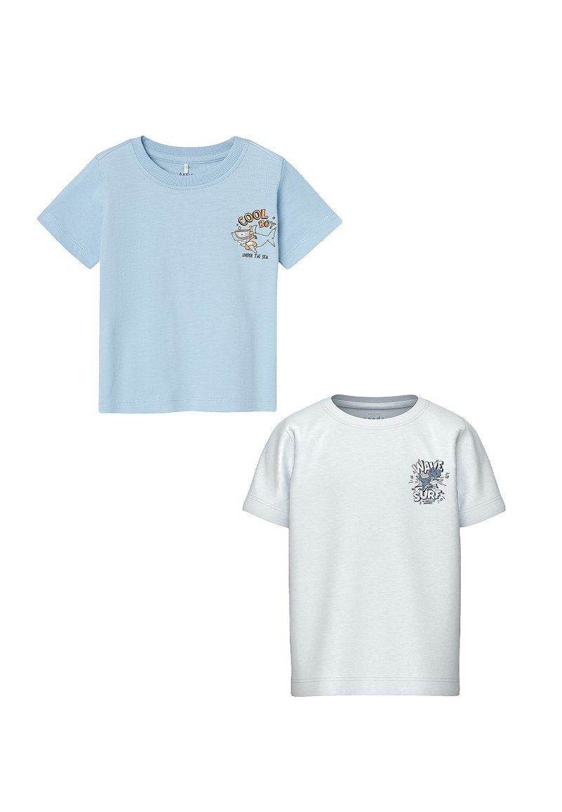 Name it 2ER SET - Print T-shirt - weiß-blau