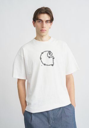BARBWIRE - T-shirt con stampa - white