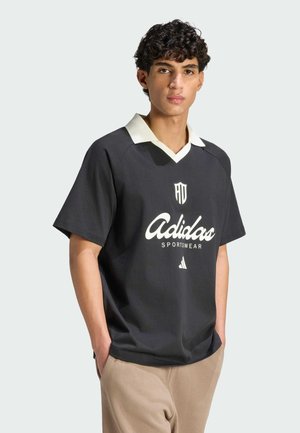 adidas Sportswear, ADIDAS SPORTSWEAR LUX TIRO SCRIPT GRAPHIC POLO T-SHIRT - Polotričko - black/off white