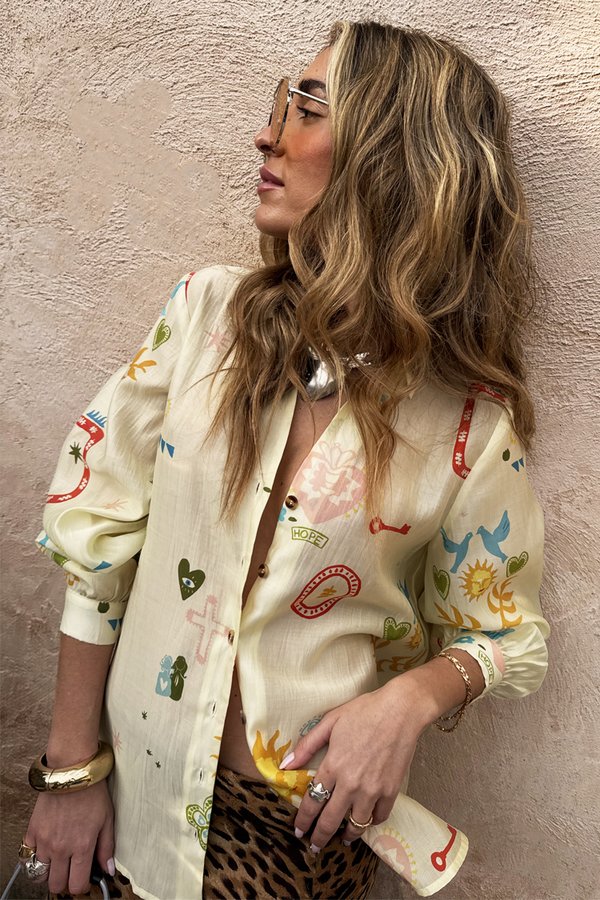 SUNDAZED SUMMER MILEY - Button-down blouse - cream