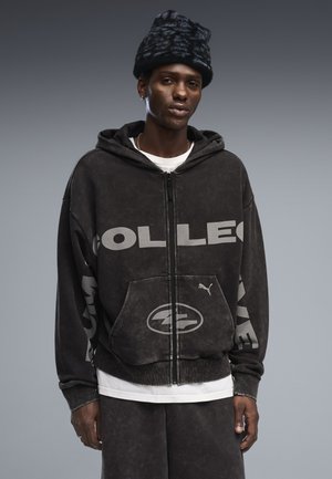 Puma, GRAPHIC KAPUZENJACKE UNISEX - Sweater met rits - black