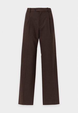 sandro, RECOUPE - Trousers - marron/bleu