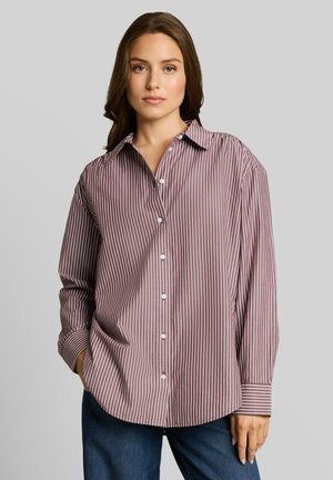 TOM TAILOR, BLOUSE POPLIN SHIRT - Chemise - preppy plum white stripe