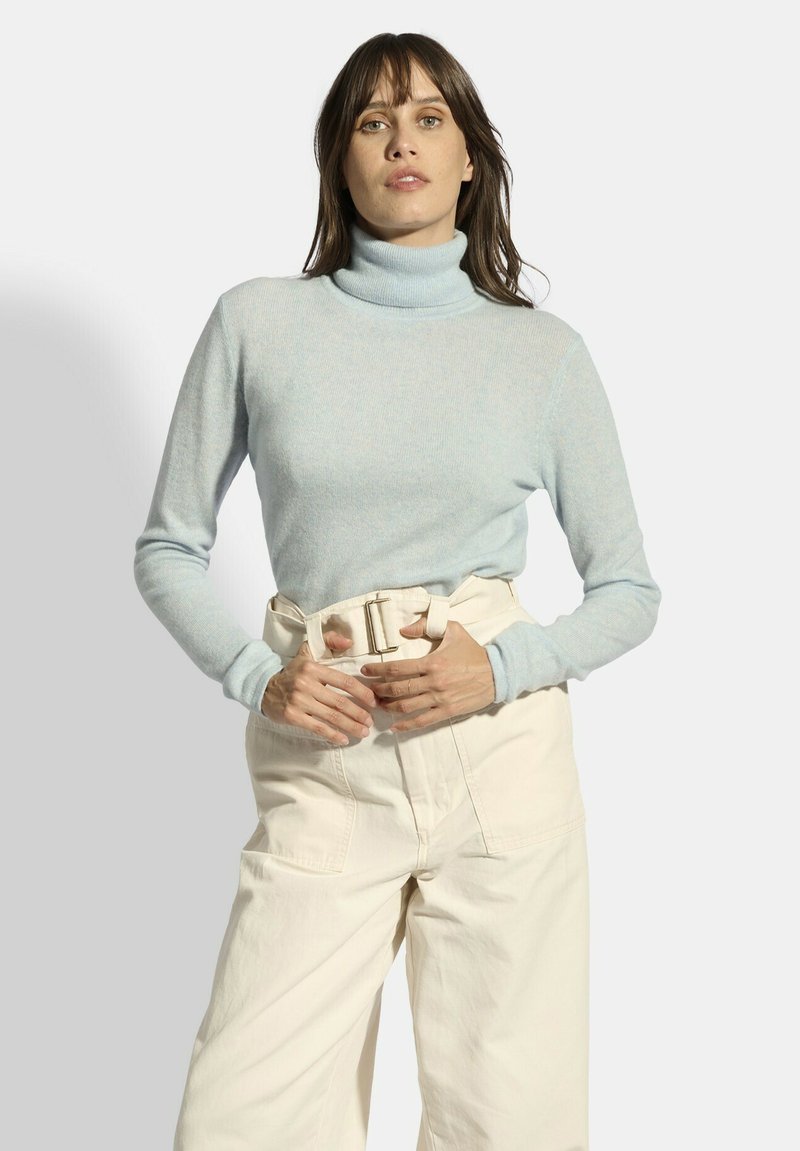Just Cashmere COL ROULÉ - Trui - mottled light blue