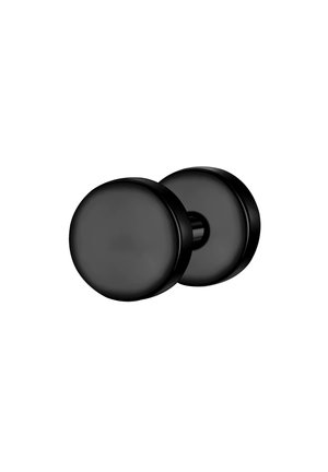 Zwarte ronde deurknoppen met een gladde afwerking, voorzien van een minimalistisch ontwerp en een veilig bevestigingssysteem.