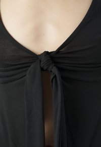 Gina Tricot TIE FRONT LONG SLEEVE - Top - black