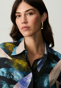 Next LONG SLEEVE - REGULAR FIT - Blus - blue green leaf print