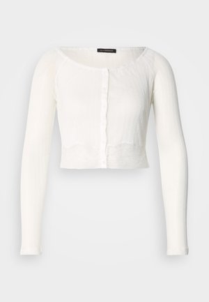 POINTELLE OFF SHOULDER CROPPED - Bluză de pijama - ivory