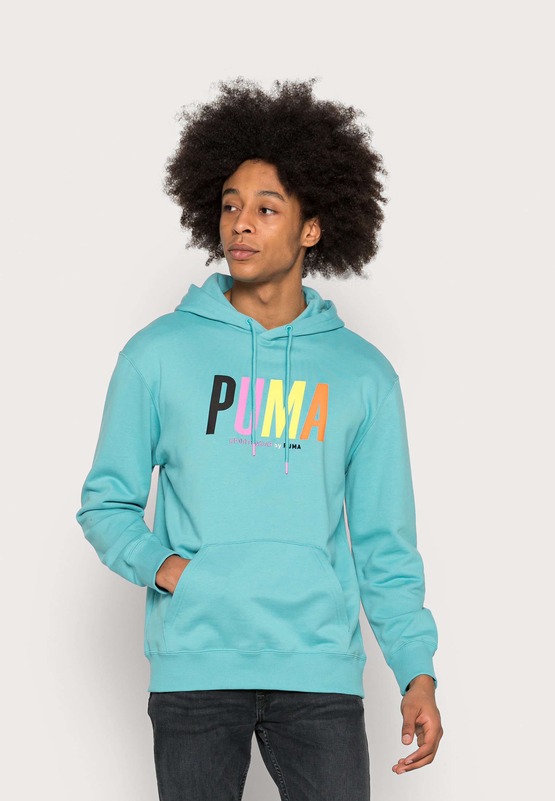 Puma GRAPHIC - Hoodie - porcelain/blue 
