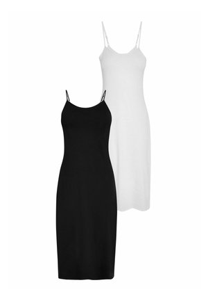 Next NATURALLY COOLING MIDI SLIPS 2 PACK  - Etuikleid - black white