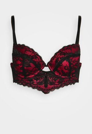 PARISIENNE PADDED LONGLINE BRA - Underwired bra - black/red