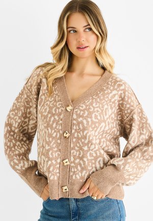 ANIMAL PIRINT - Cardigan - camel