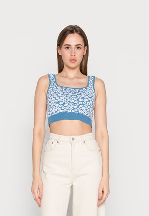 Glamorous BODYCON WITH SQUARE NECK - Top - denim blue ditsy