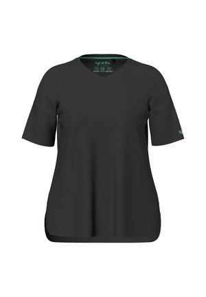 Ulla Popken, QUICK-DRYING SHORT SLEEVE PERFORMANCE TEE - Camiseta básica - black