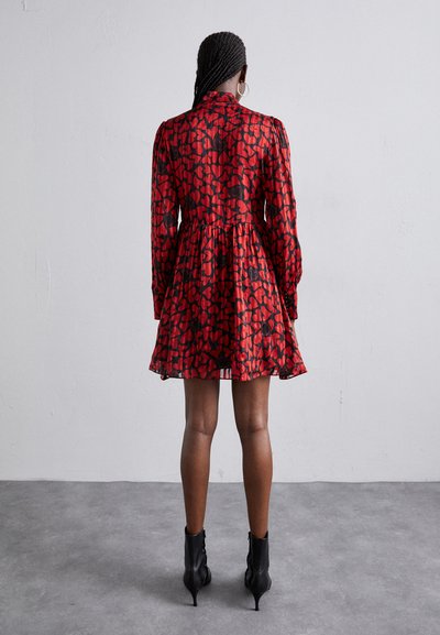 The Kooples ROBE - Vestido camisero - black/red