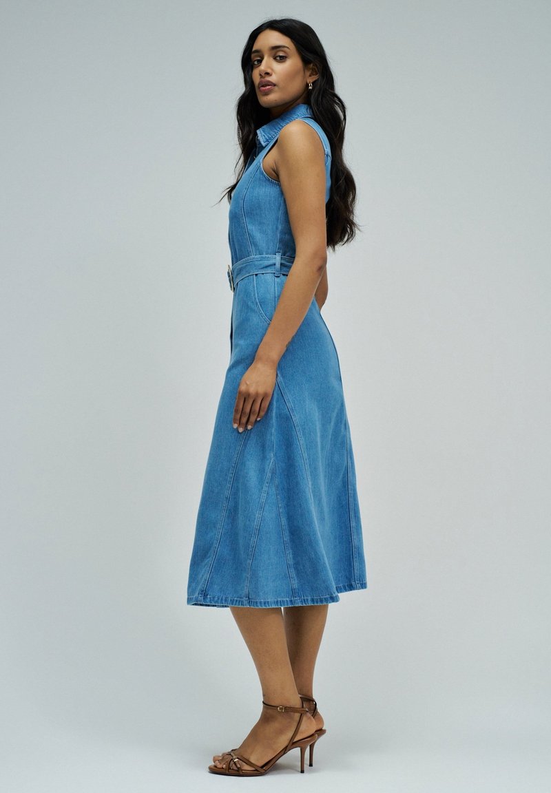 blue wrap around dress Entro Royal Blue Satin Wrap Dress With Side Self Tie Closure Plus 1XL main image 0