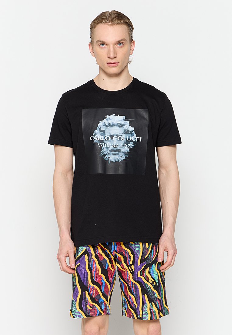 carlo colucci T-shirt print zwart