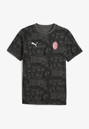 T-shirt nera a maniche corte con motivo grafico con la scritta "AC Milan". Realizzata in tessuto morbido, con scollo rotondo e logo Puma.