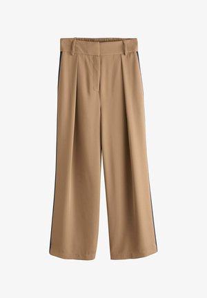 Next, REGULAR FIT - ELASTIC BACK SIDE STRIPE WIDE LEG TROUSERS . - Pantaloni - tan brown