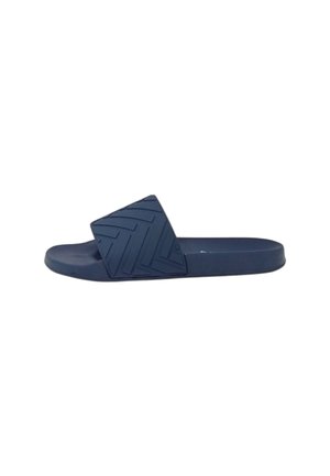 Infradito blu scuro con una fascia testurizzata caratterizzata da un motivo a zigzag. Realizzato in materiale flessibile con una suola piatta per il massimo comfort.